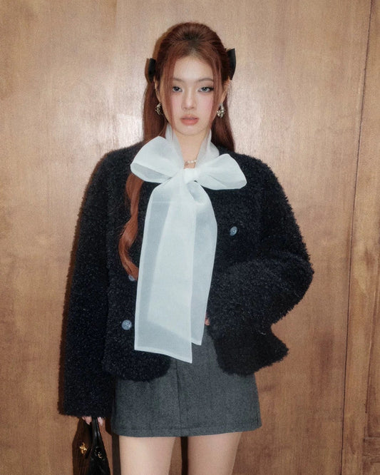 navy fake coat KS1217