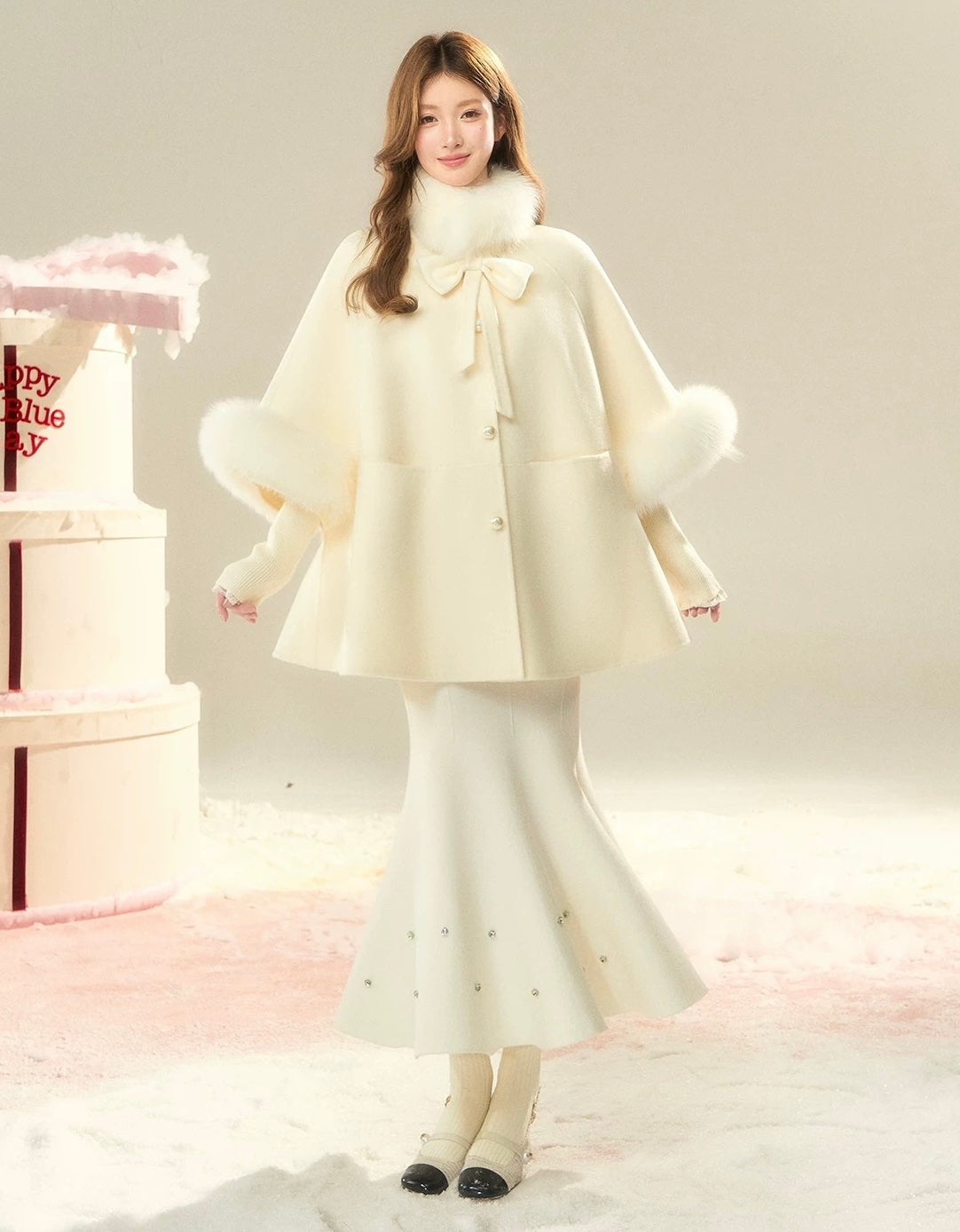 milky bell coat KS1230