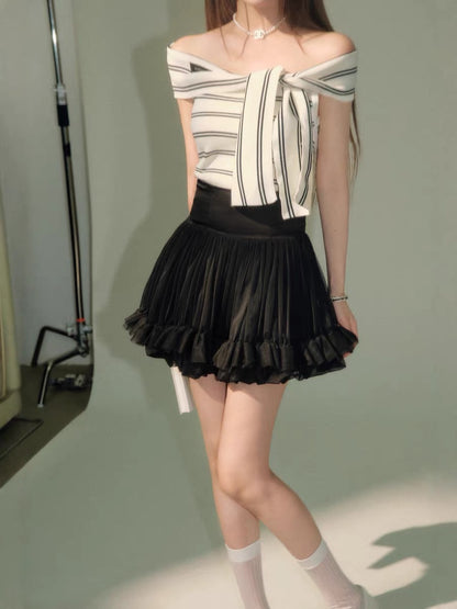 line mood tops & skirt KS1308
