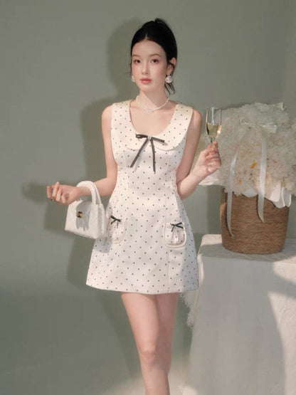 dot ribbon mood one-piece KS1314