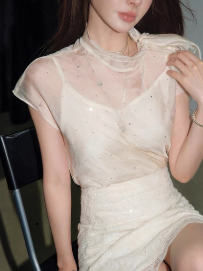 luxury see-through mood tops & skirt KS1309