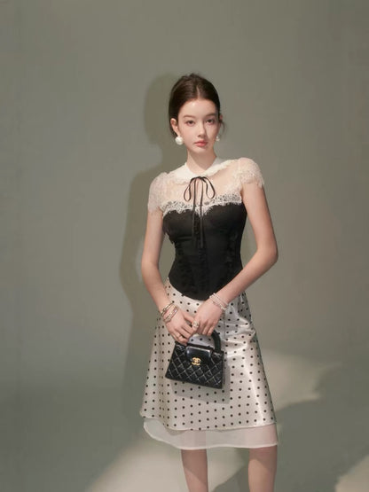 lace mood high-end tops & skirt KS1305