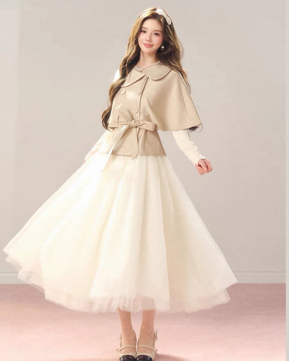 girly line beige coat KS1330