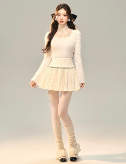 lace point luxury tops KS1233