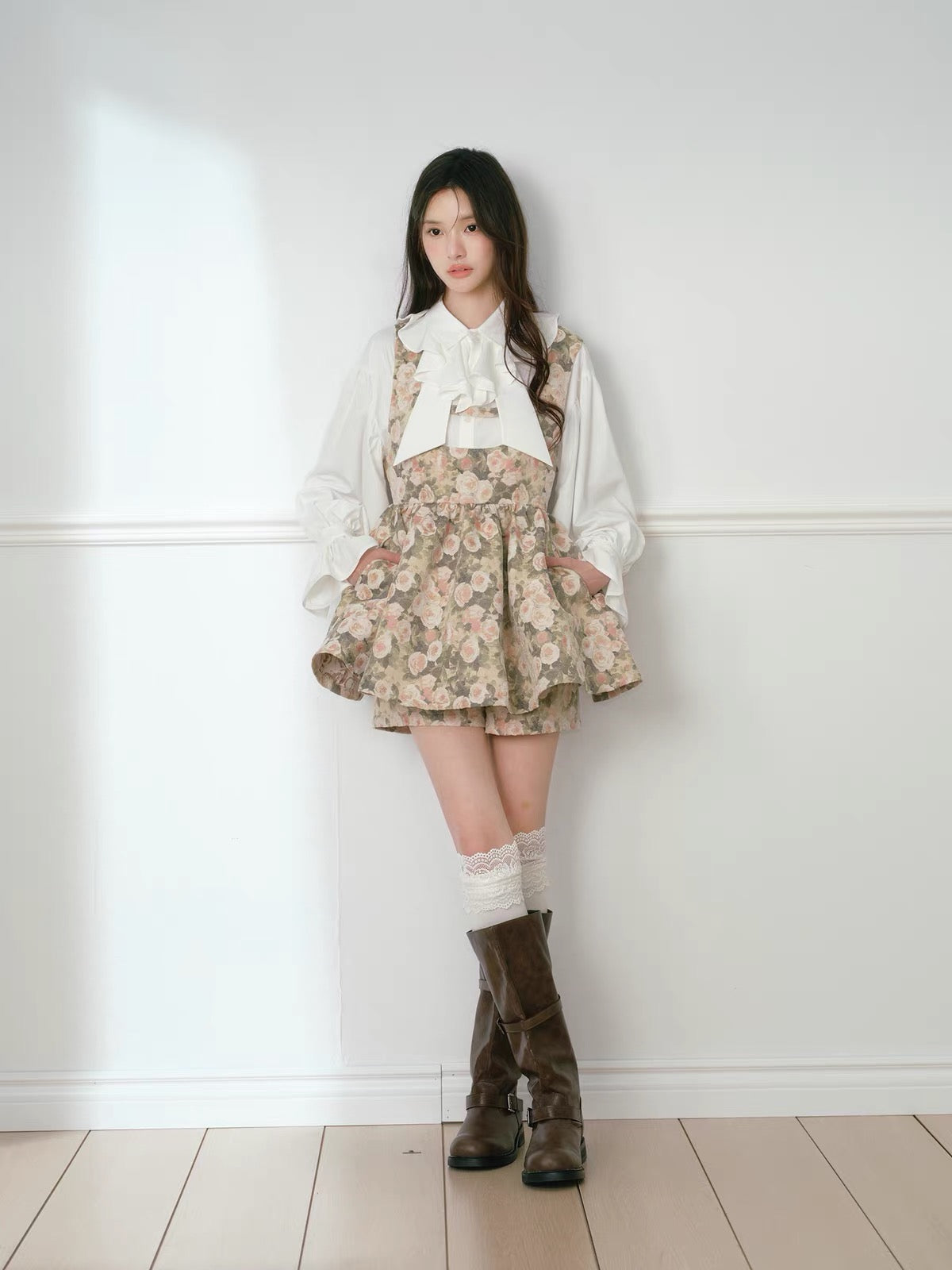 flower mood high-end one-piece& blouse KS1335