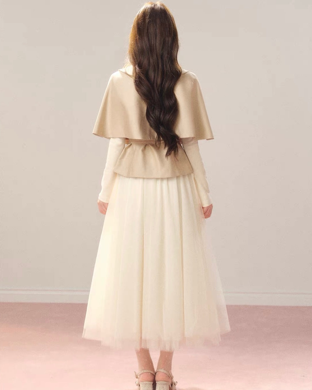girly line beige coat KS1330