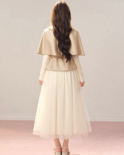 girly line beige coat KS1330