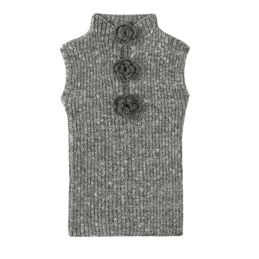 rose gray knit tops KS1086