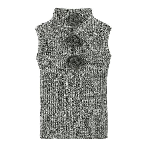 rose gray knit tops KS1086